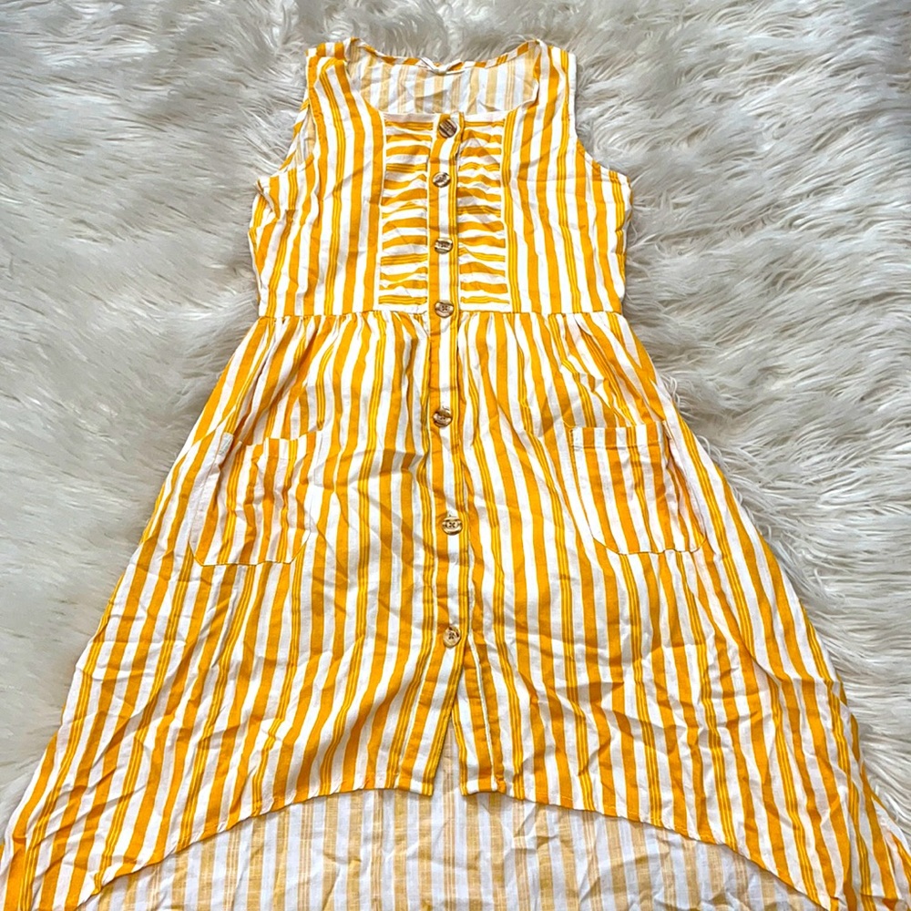 Girls yellow striped dress